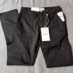 DL1961 Brady Slim, Black Cargo, Size 10